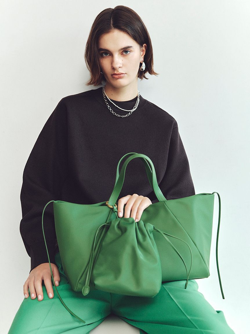 Mila Owen「撥水ナイロン２ＷＡＹワイドトートバッグ」|ショルダー・メッセンジャー|GRN
