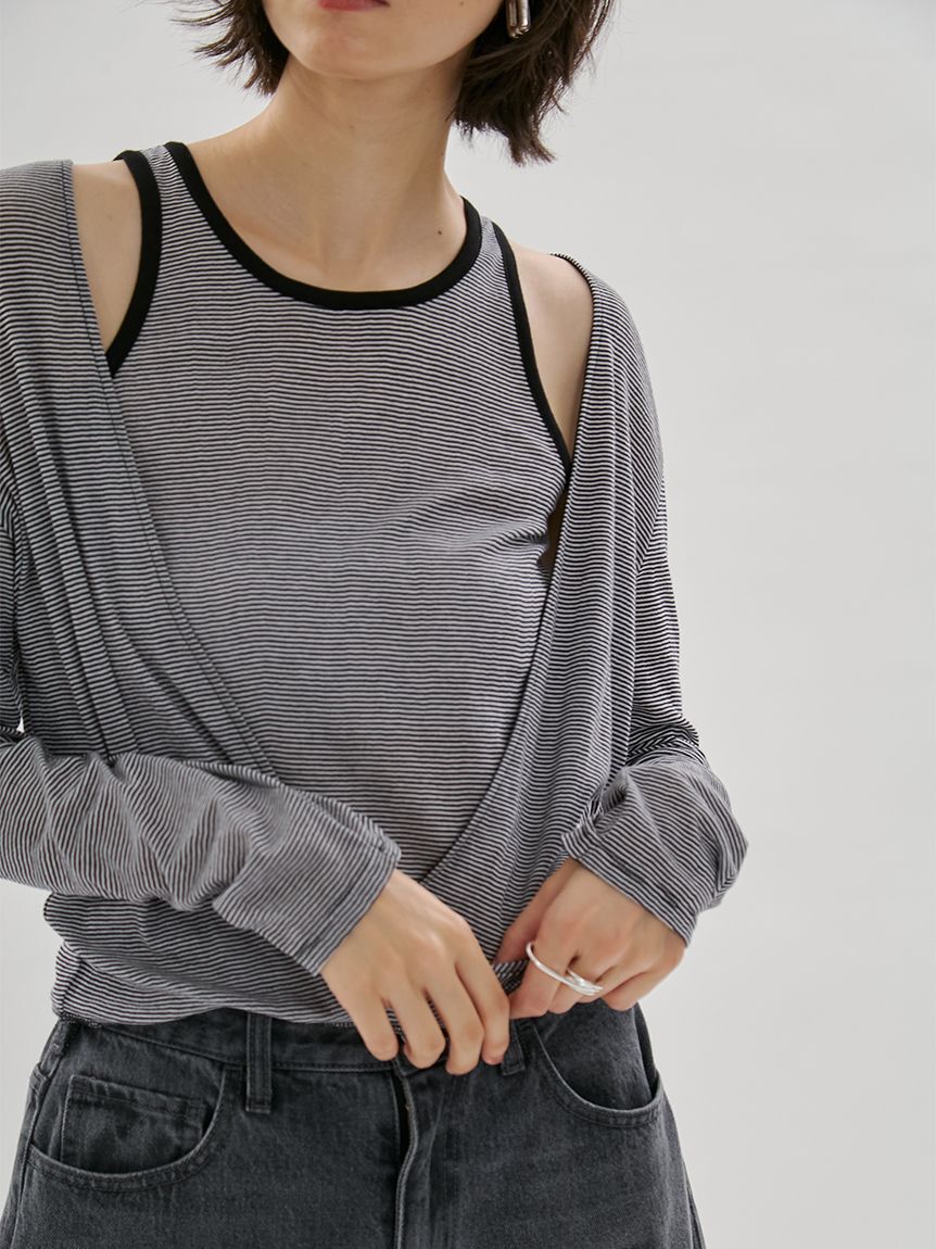 emmi atelier「レイヤードライクカットソー/接触冷感」|Tシャツ・カットソー|