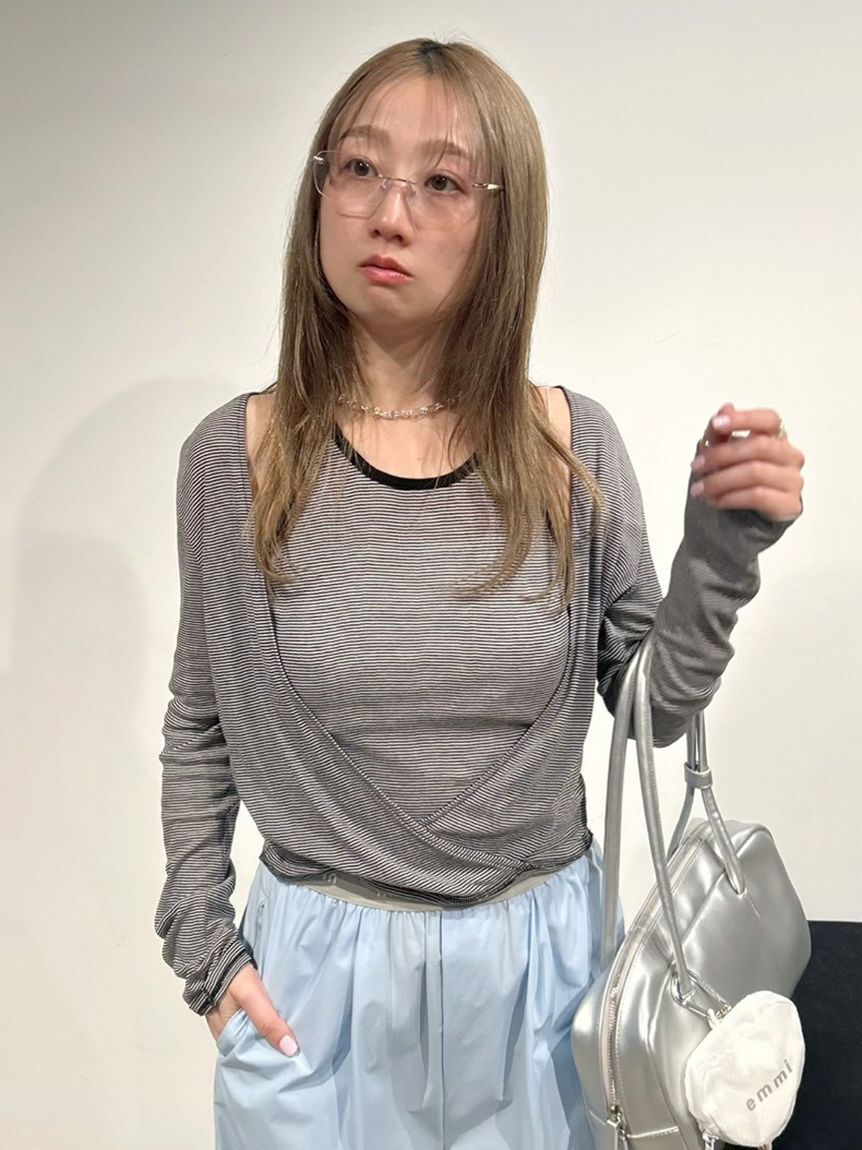 emmi atelier「レイヤードライクカットソー/接触冷感」|Tシャツ・カットソー|