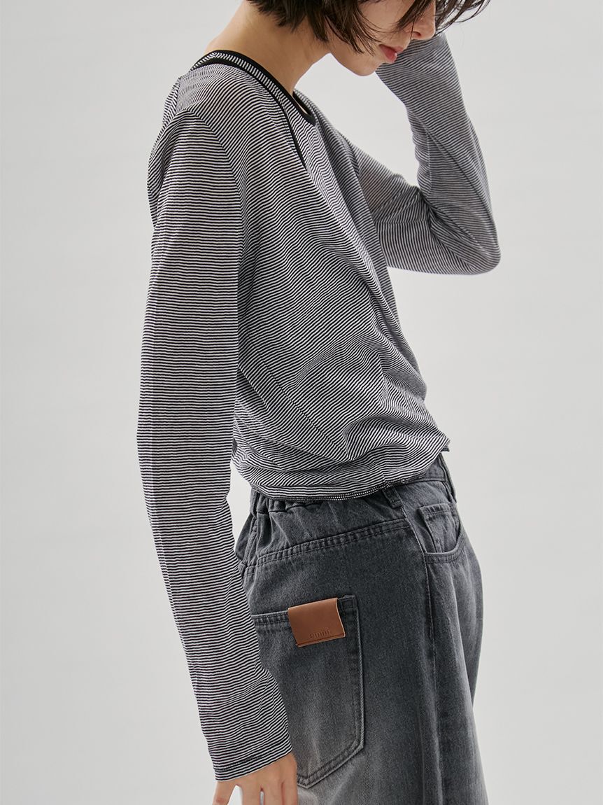 emmi atelier「レイヤードライクカットソー/接触冷感」|Tシャツ・カットソー|