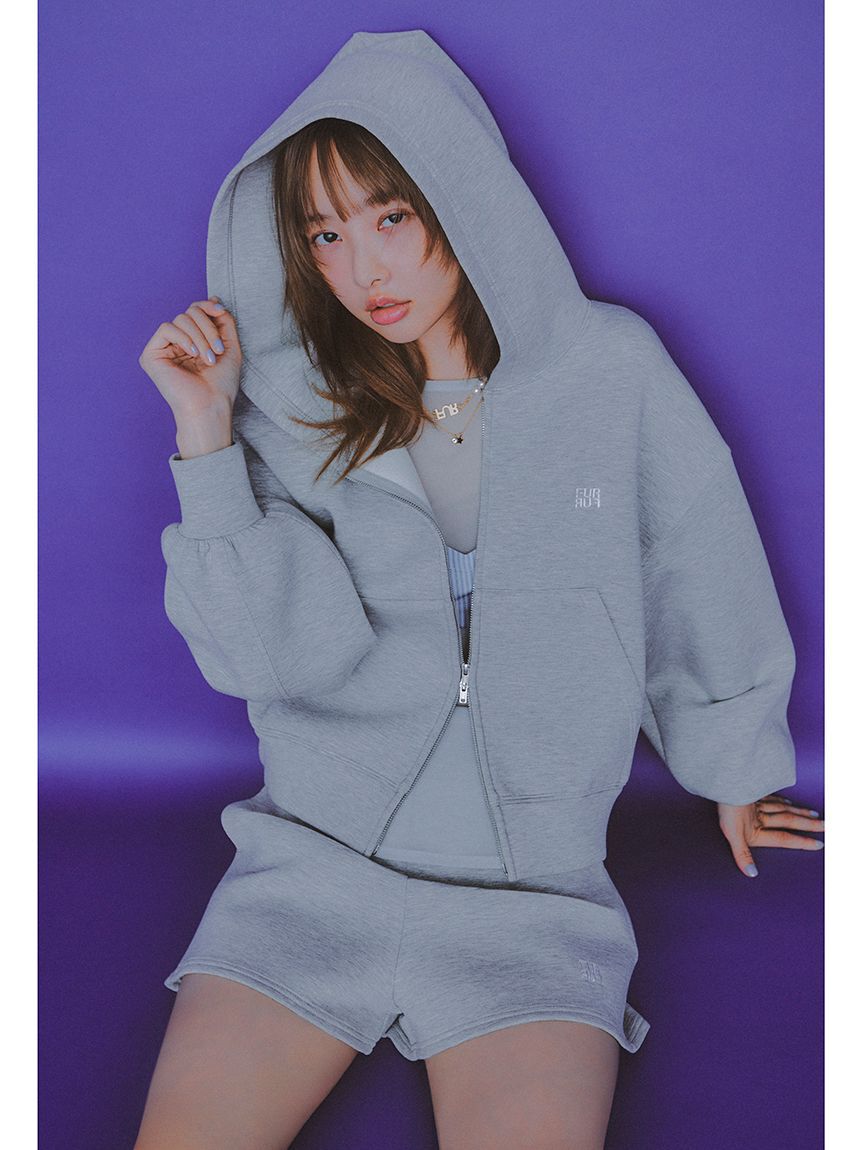 FURFUR「【WEB・一部店舗限定カラー】ロゴ刺繍ジップアップフーディー」|パーカー|GRY