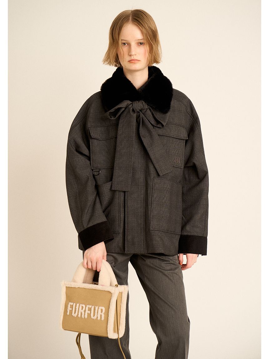 FURFUR「【WEB・一部店舗限定カラー】ムートンロゴトートバッグ」|トートバッグ|