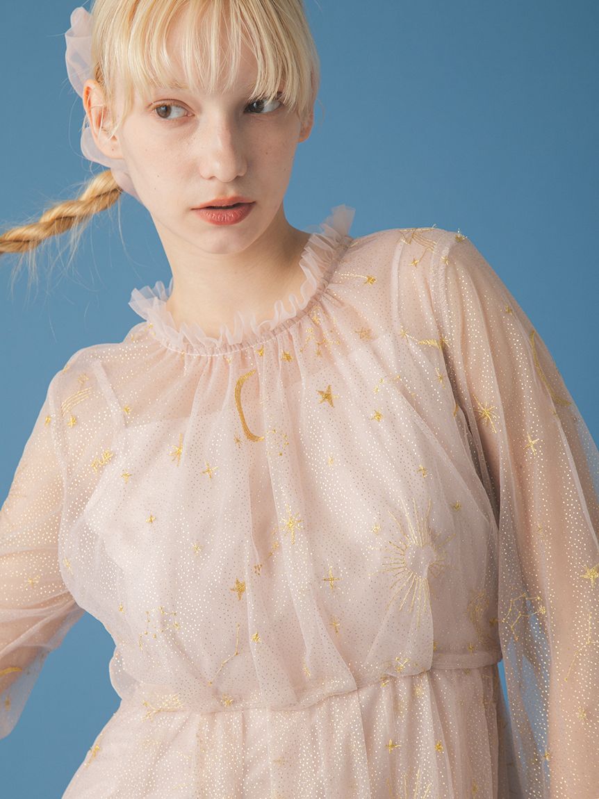FURFUR「【限定サイズ】Twilightラメチュール刺繍ドレス」|ドレス|