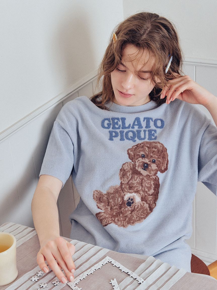 gelato pique「【ONLINE限定】ドッグジャガードプルオーバー&ショートパンツセット」|ルームウェア|