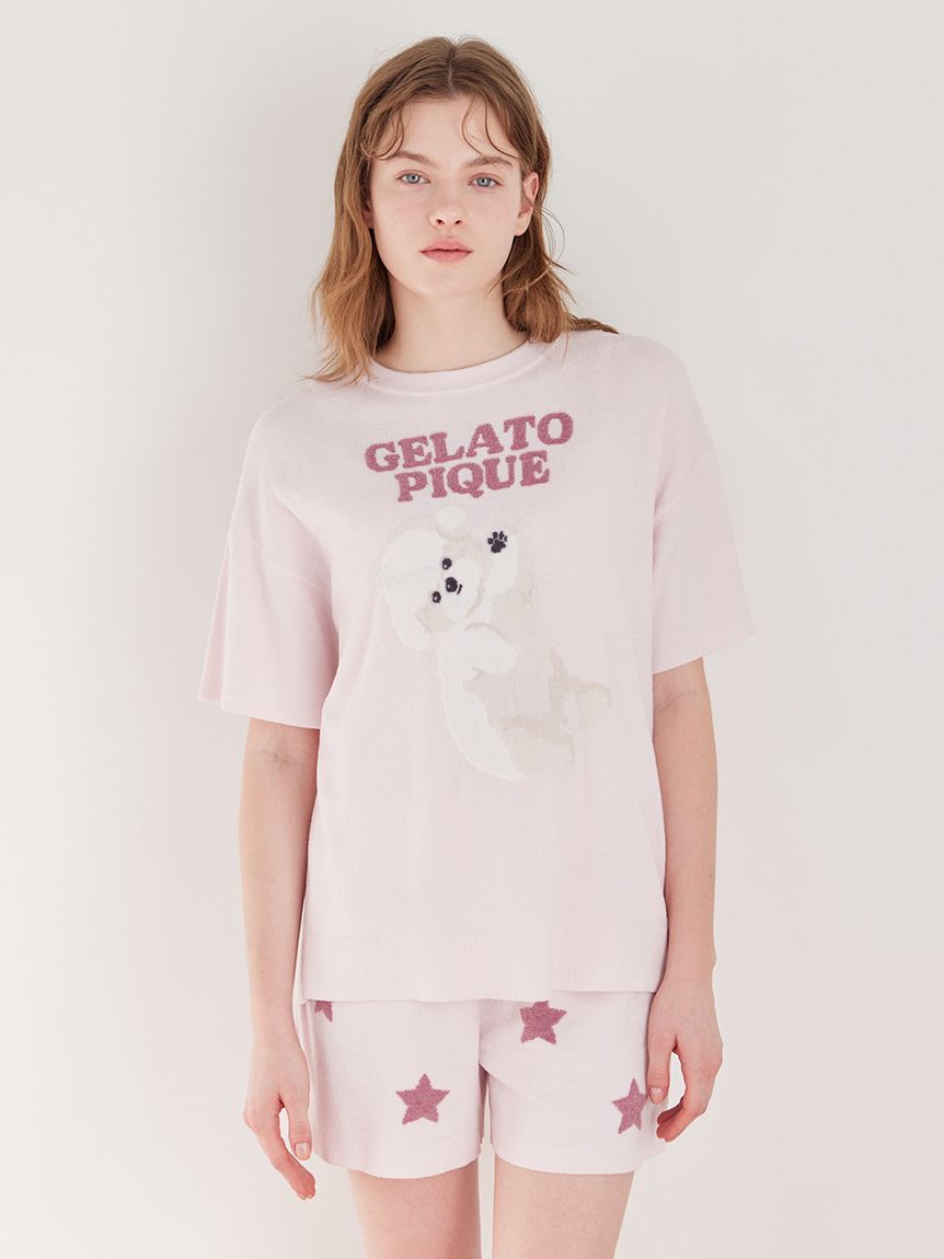 gelato pique「【ONLINE限定】ドッグジャガードプルオーバー&ショートパンツセット」|ルームウェア|