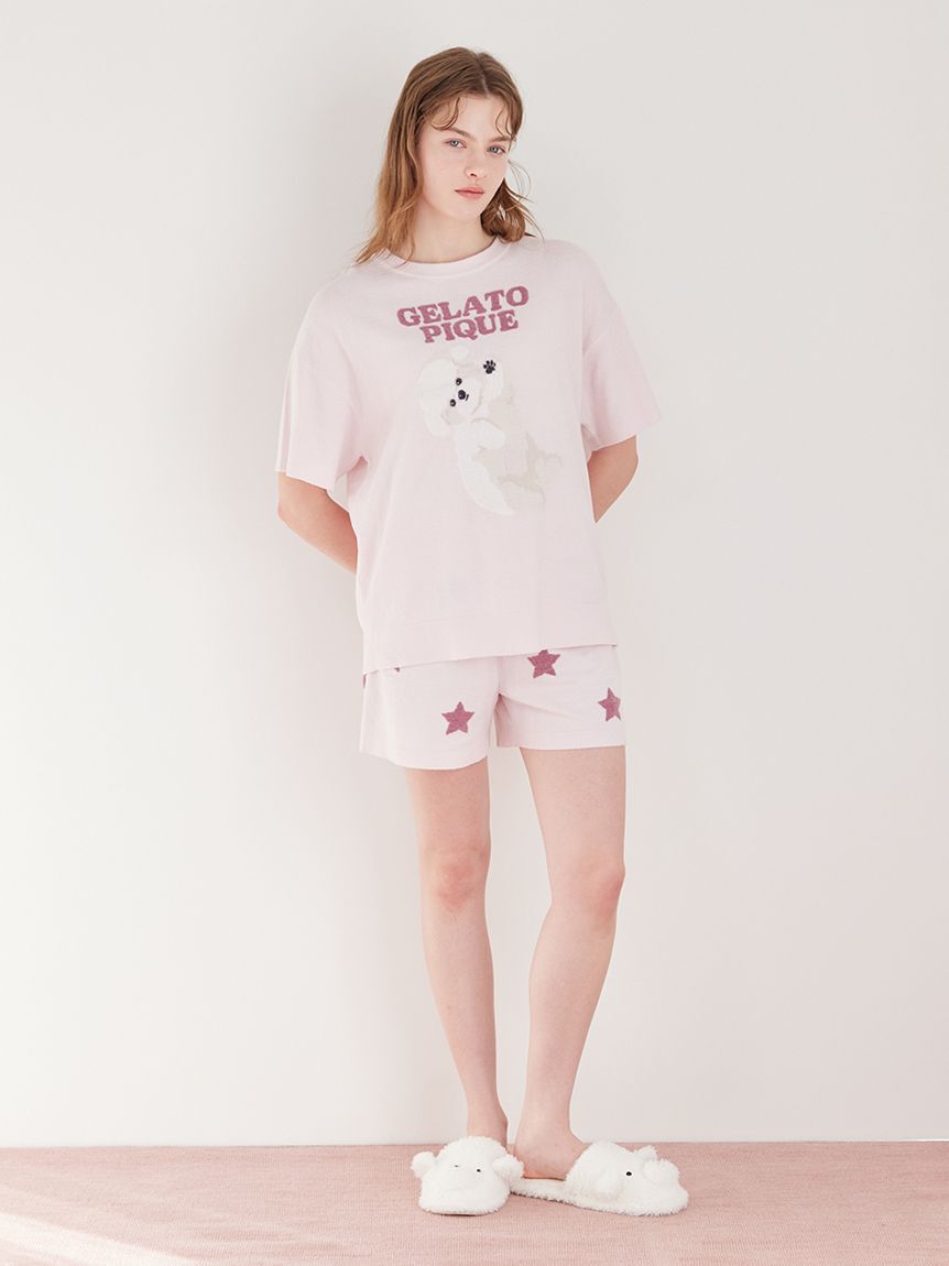 gelato pique「【ONLINE限定】ドッグジャガードプルオーバー&ショートパンツセット」|ルームウェア|