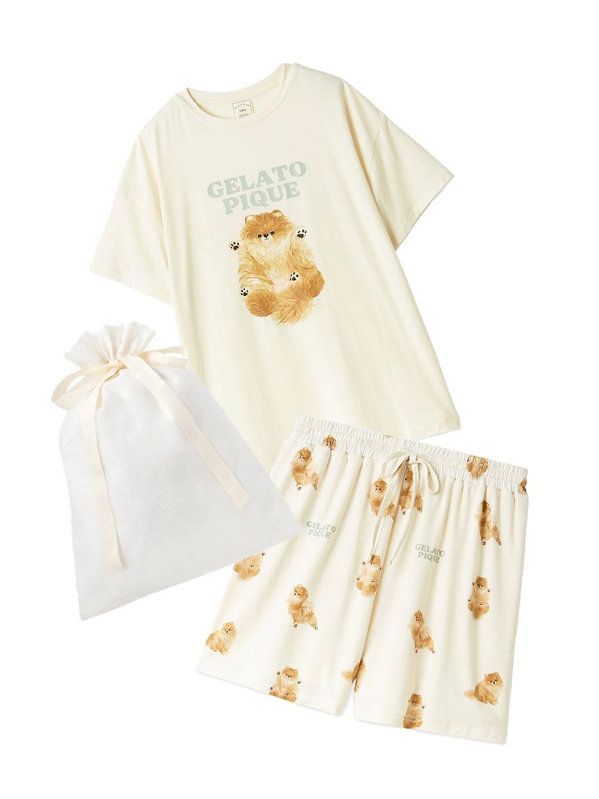 gelato pique「【ラッピング済み】ドッグワンポイントTシャツ&ショートパンツSET」|ルームウェア|CRM