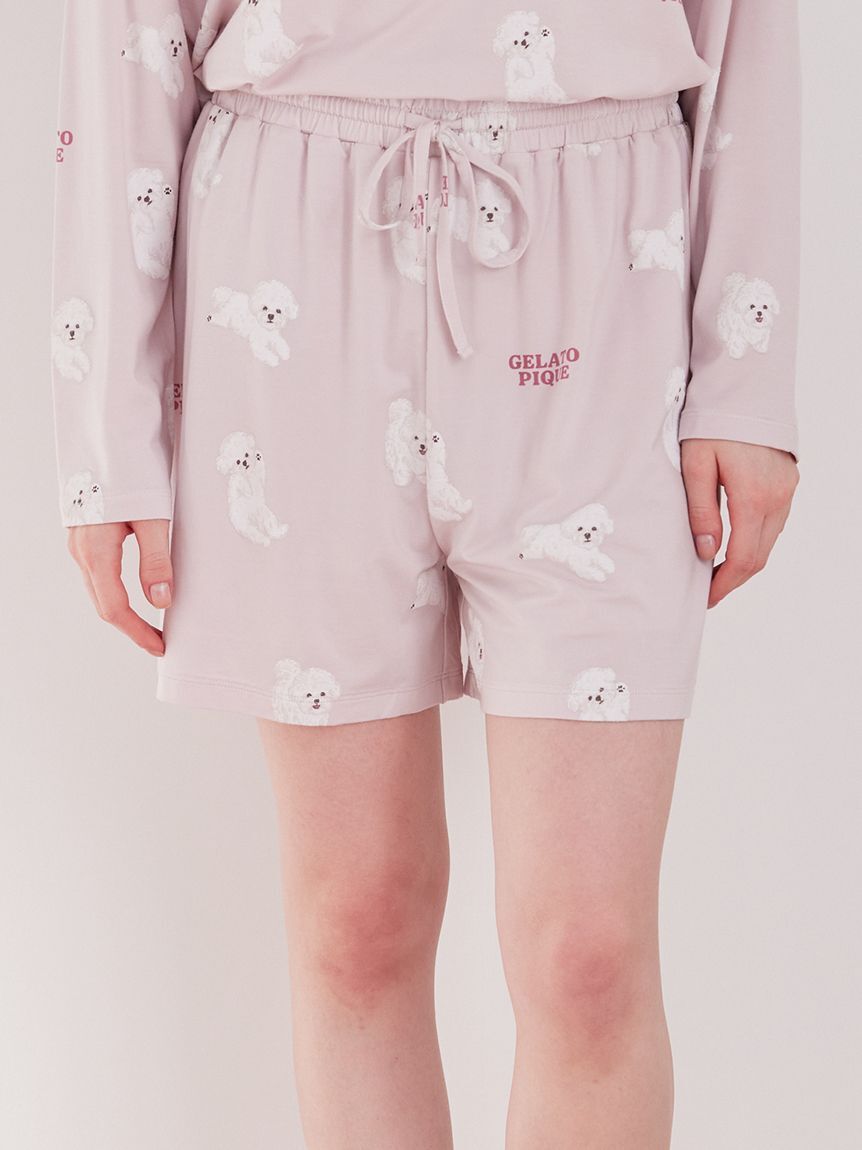 gelato pique「【ラッピング済み】ドッグワンポイントTシャツ&ショートパンツSET」|ルームウェア|