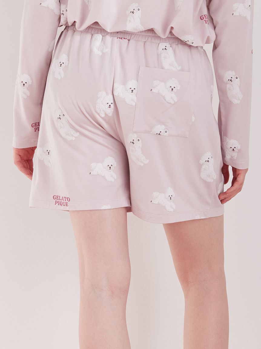 gelato pique「【ラッピング済み】ドッグワンポイントTシャツ&ショートパンツSET」|ルームウェア|