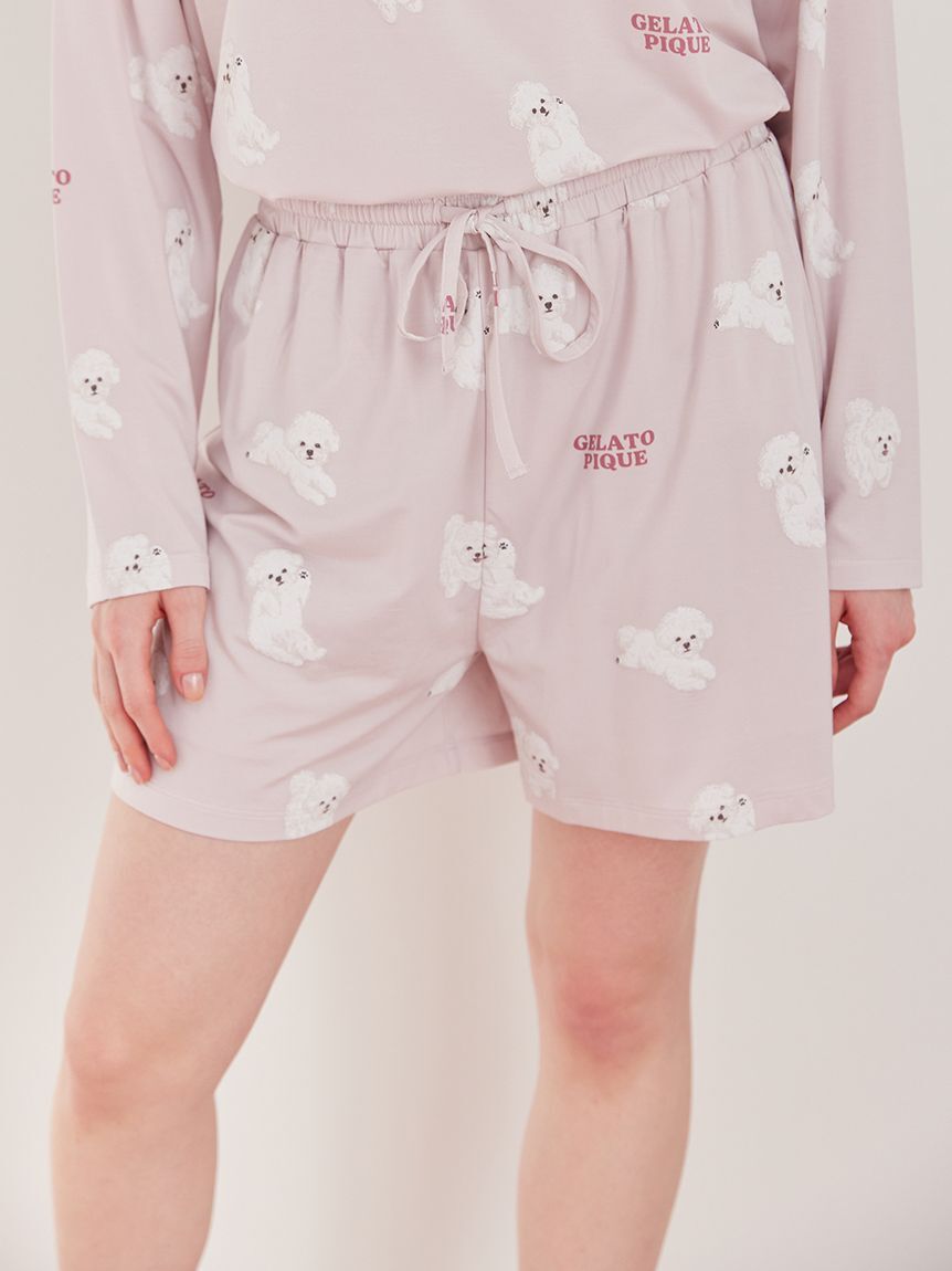 gelato pique「【ラッピング済み】ドッグワンポイントTシャツ&ショートパンツSET」|ルームウェア|