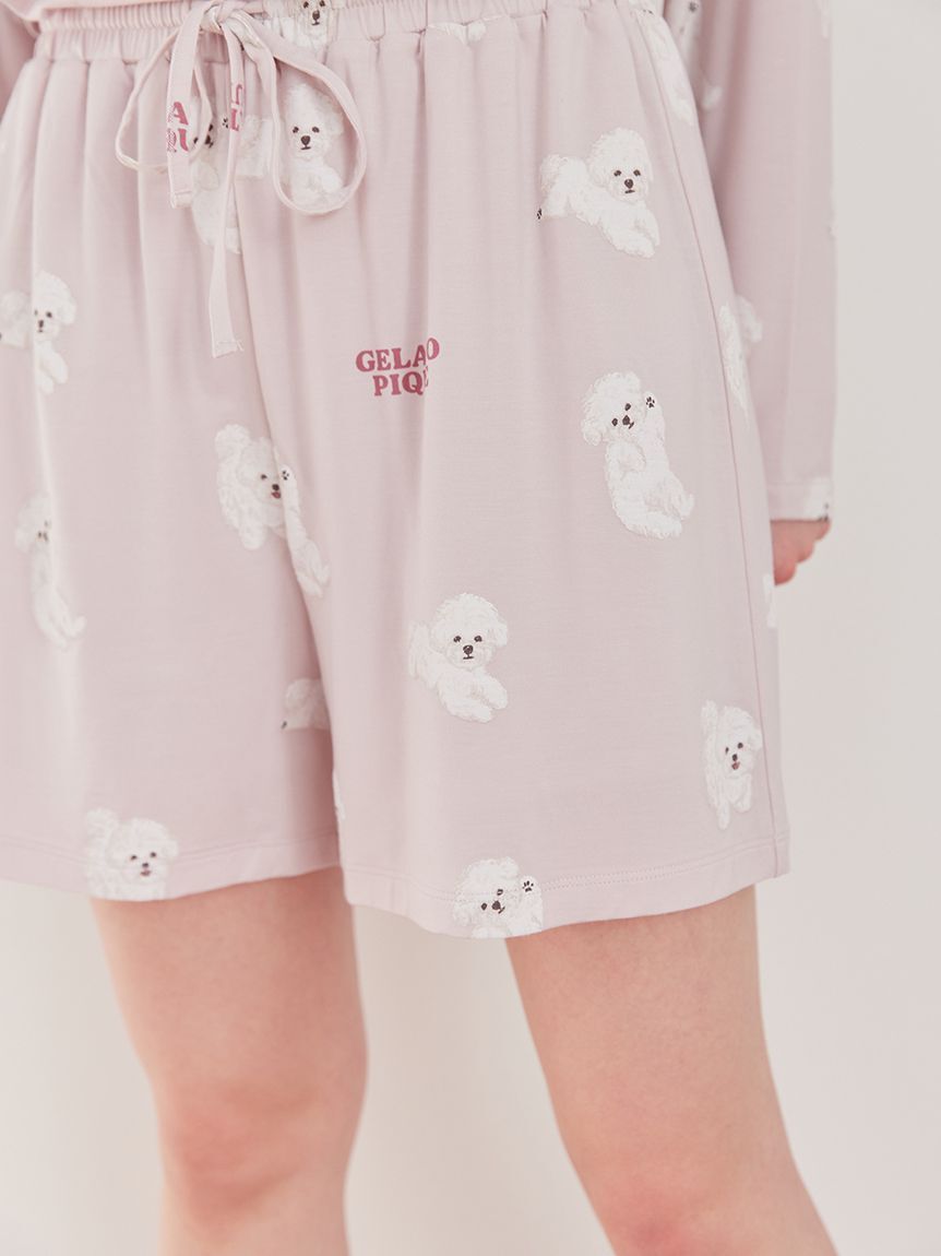 gelato pique「【ラッピング済み】ドッグワンポイントTシャツ&ショートパンツSET」|ルームウェア|