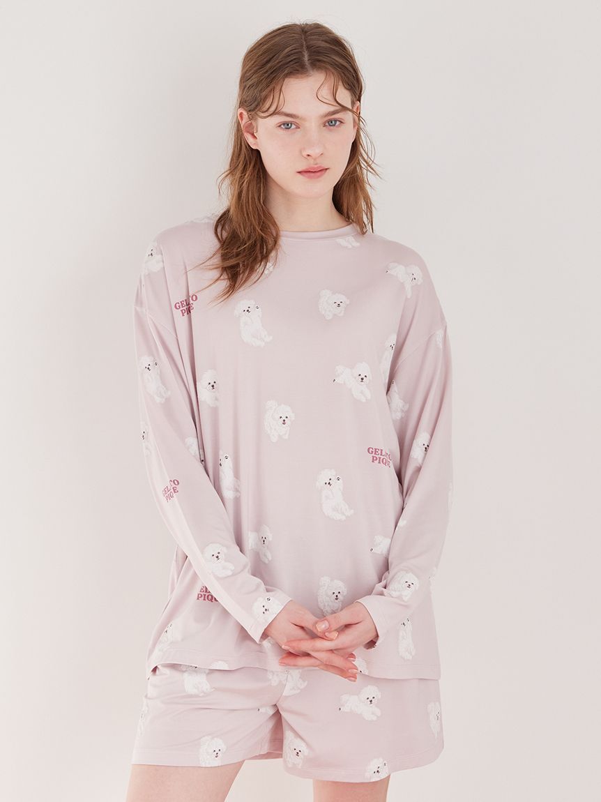 gelato pique「【ラッピング済み】ドッグワンポイントTシャツ&ショートパンツSET」|ルームウェア|