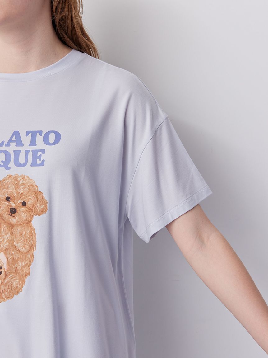 gelato pique「【ラッピング済み】ドッグワンポイントTシャツ&ショートパンツSET」|ルームウェア|