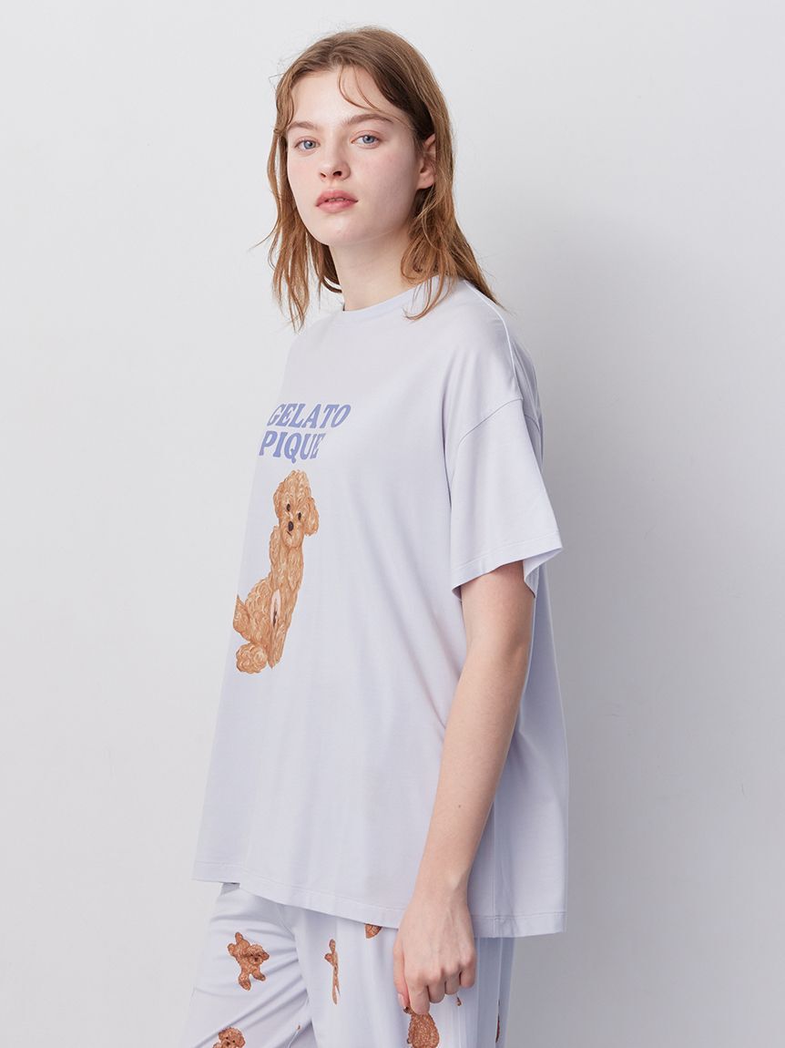 gelato pique「【ラッピング済み】ドッグワンポイントTシャツ&ショートパンツSET」|ルームウェア|