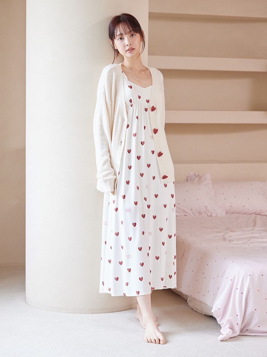 gelato pique「【接触冷感】ハート柄カップインワンピース」|ルームウェア|