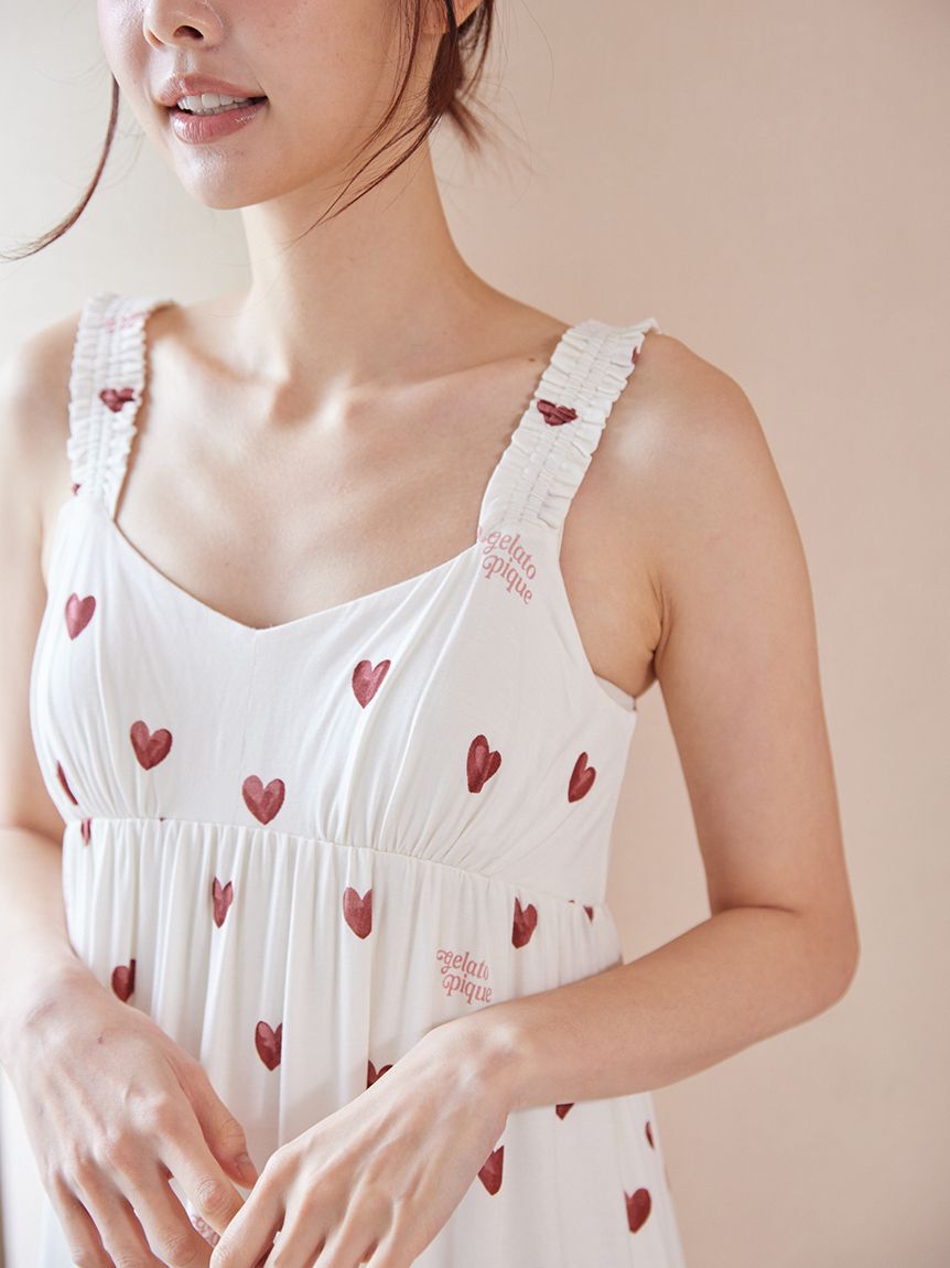 gelato pique「【接触冷感】ハート柄カップインワンピース」|ルームウェア|