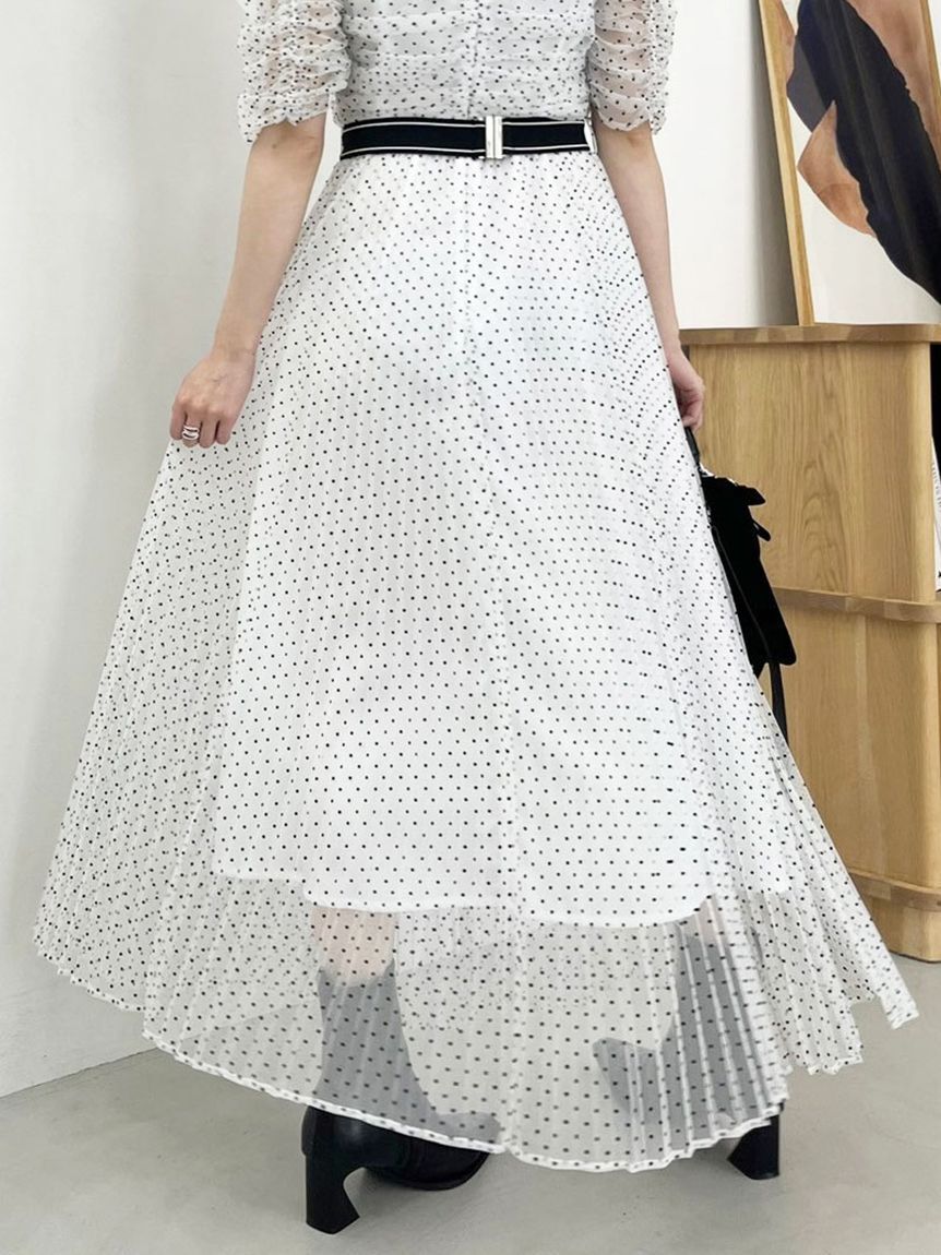 LILY BROWN「【LILY BROWN&times;MARY QUANT】ベルト付きドットチュールドレス」|ドレス|