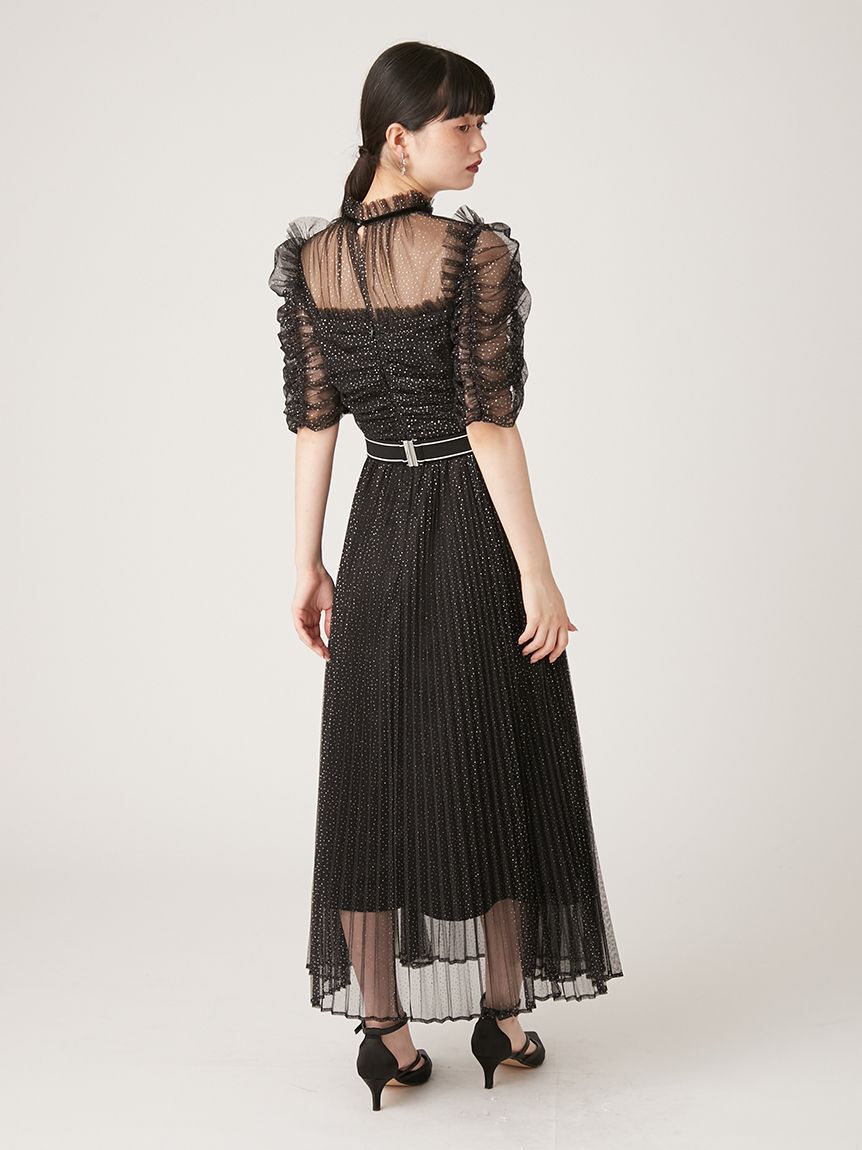 LILY BROWN「【LILY BROWN&times;MARY QUANT】ベルト付きドットチュールドレス」|ドレス|