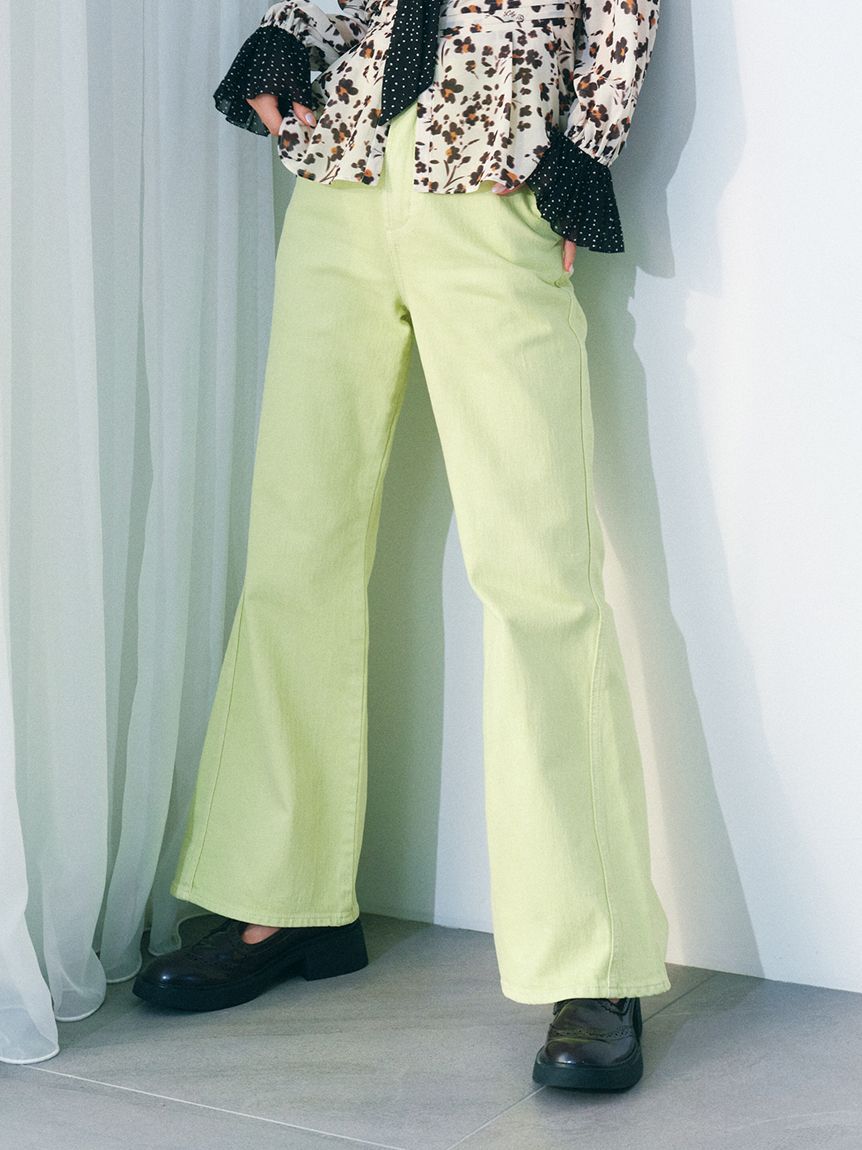 LILY BROWN「【WEB限定00サイズ】ストレッチフレアデニムパンツ」|デニム|YEL