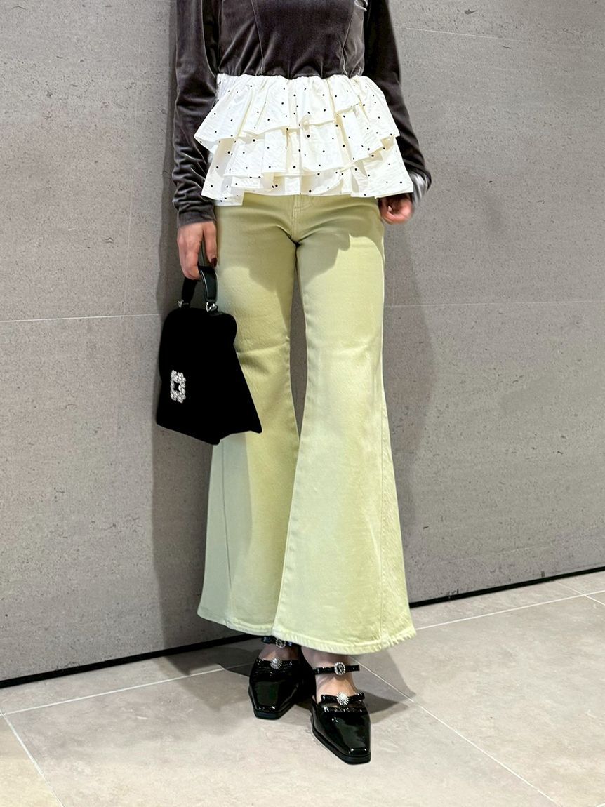 LILY BROWN「【WEB限定00サイズ】ストレッチフレアデニムパンツ」|デニム|