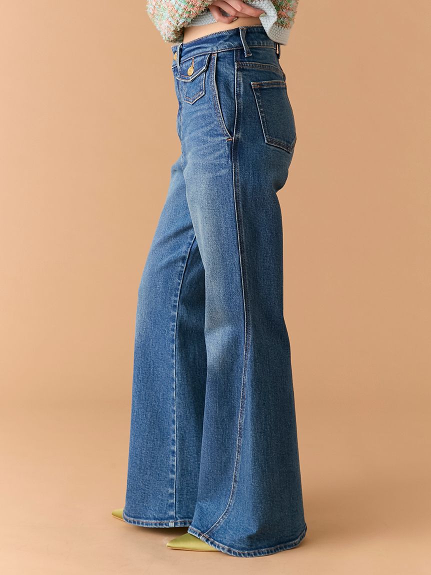 LILY BROWN「【WEB限定00サイズ】ストレッチフレアデニムパンツ」|デニム|