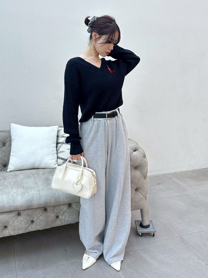 LILY BROWN「【WEB限定00サイズ】ベルト付きスウェットパンツ」|チノ|