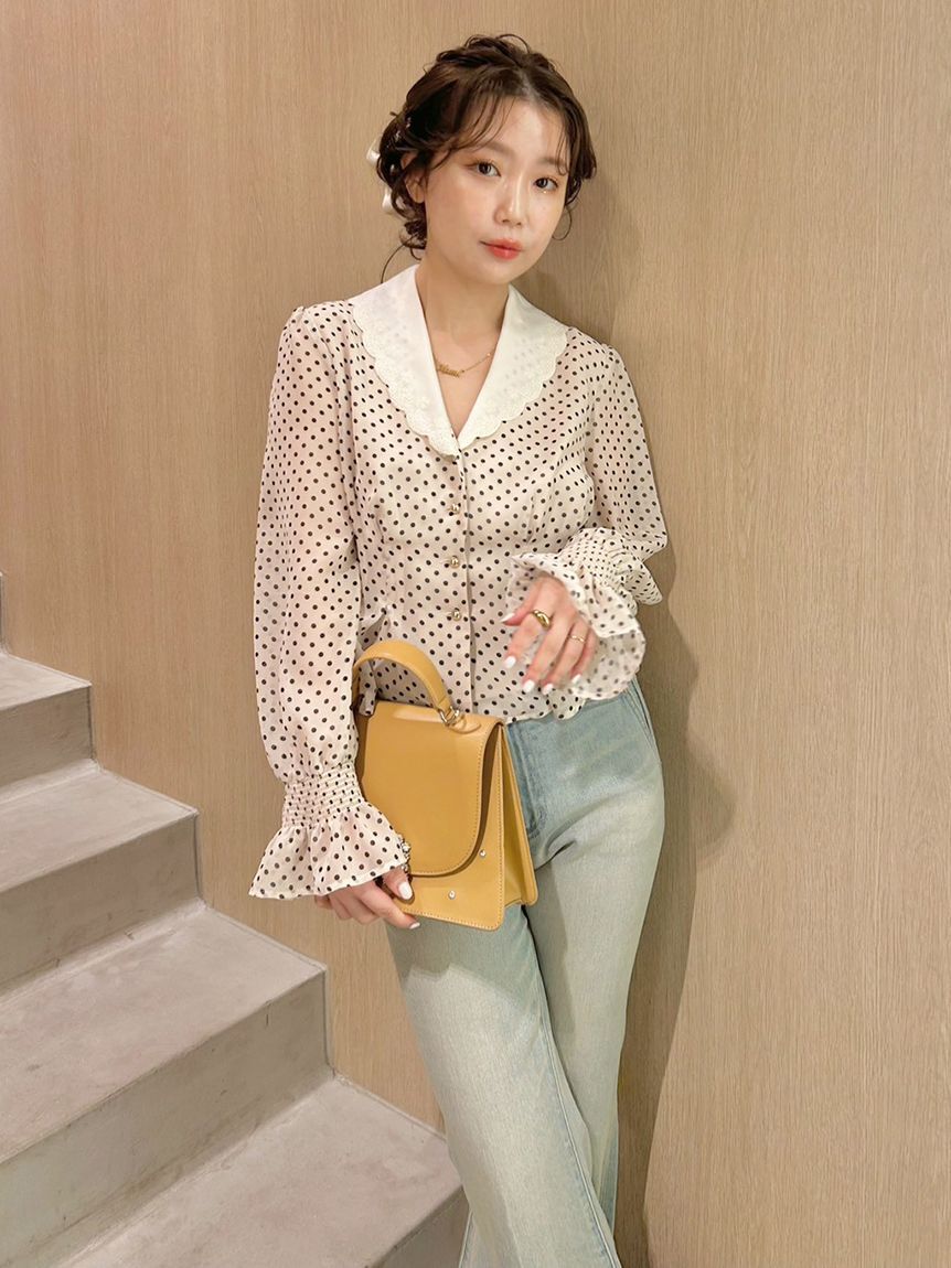 LILY BROWN「【WEB限定00サイズ】ストレッチセミフレアデニムパンツ」|デニム|