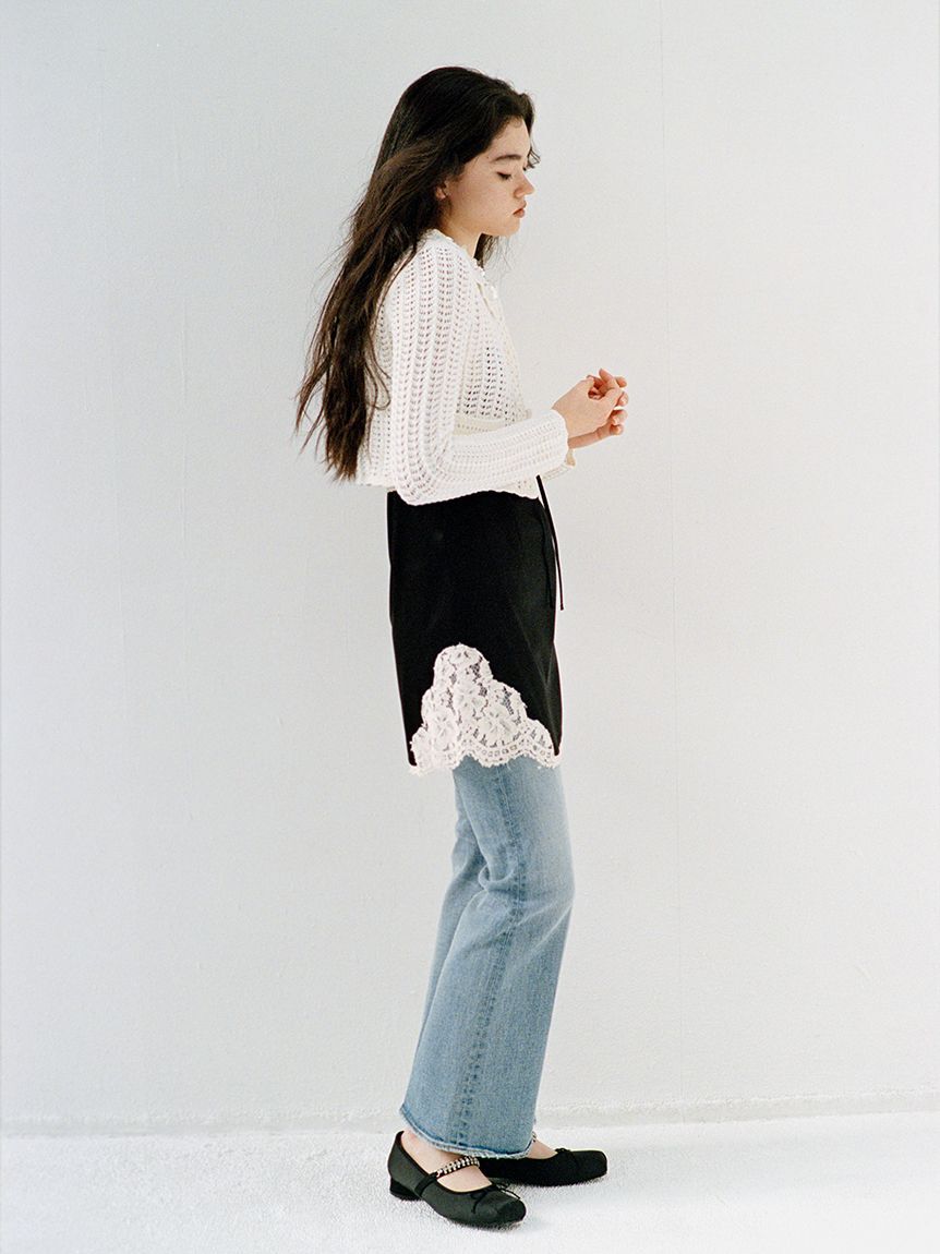 LILY BROWN「【WEB限定00サイズ】ストレッチセミフレアデニムパンツ」|デニム|