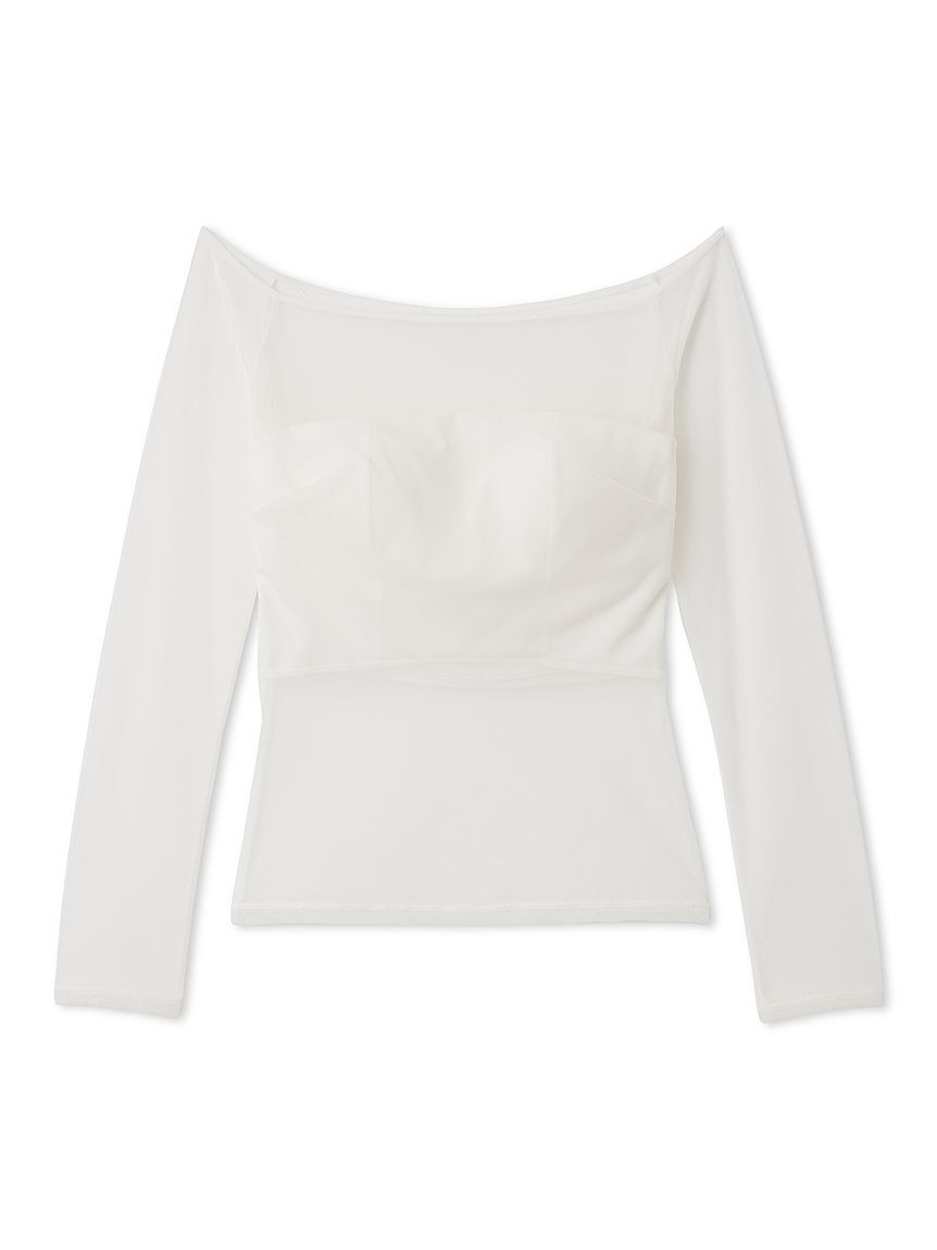 LILY BROWN Lingerie「【LILY BROWN Lingerie】シアーファンデノンワイヤー/オフショルダートップス」|Tシャツ・カットソー|