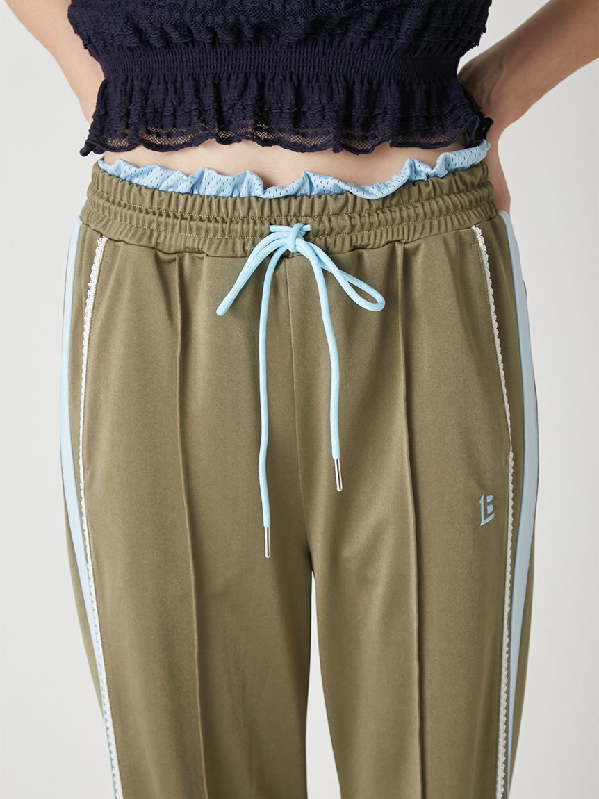 LILY BROWN「ピコレースフレアトラックパンツ」|チノ|