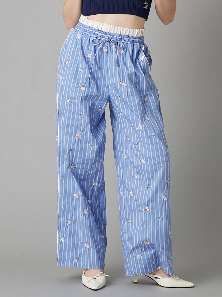 LILY BROWN「【LILY BROWN&times;KEITA MARUYAMA】レイヤードウエストストライプパンツ」|チノ|