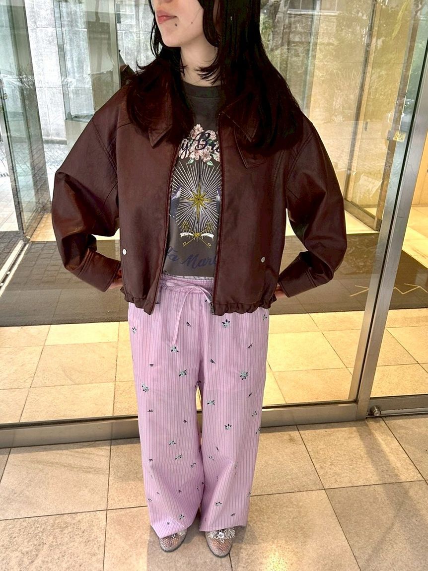 LILY BROWN「【LILY BROWN&times;KEITA MARUYAMA】レイヤードウエストストライプパンツ」|チノ|