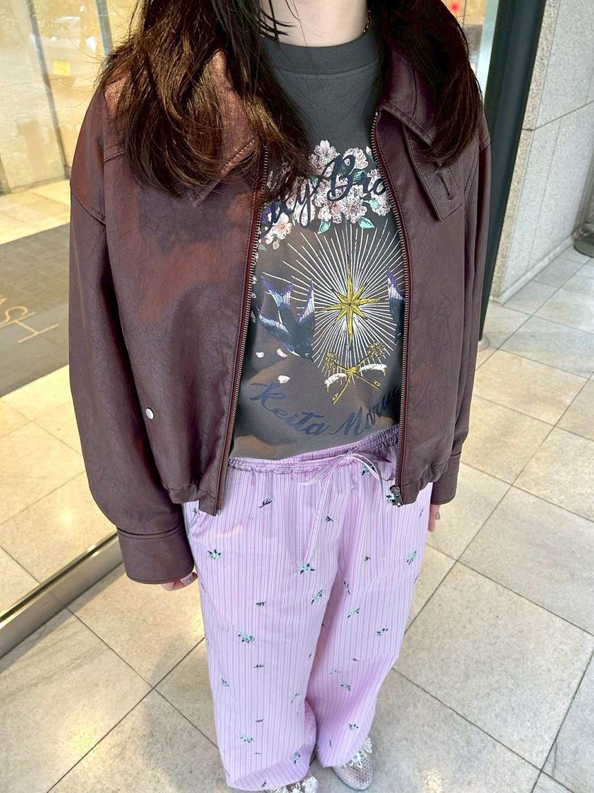 LILY BROWN「【LILY BROWN&times;KEITA MARUYAMA】レイヤードウエストストライプパンツ」|チノ|