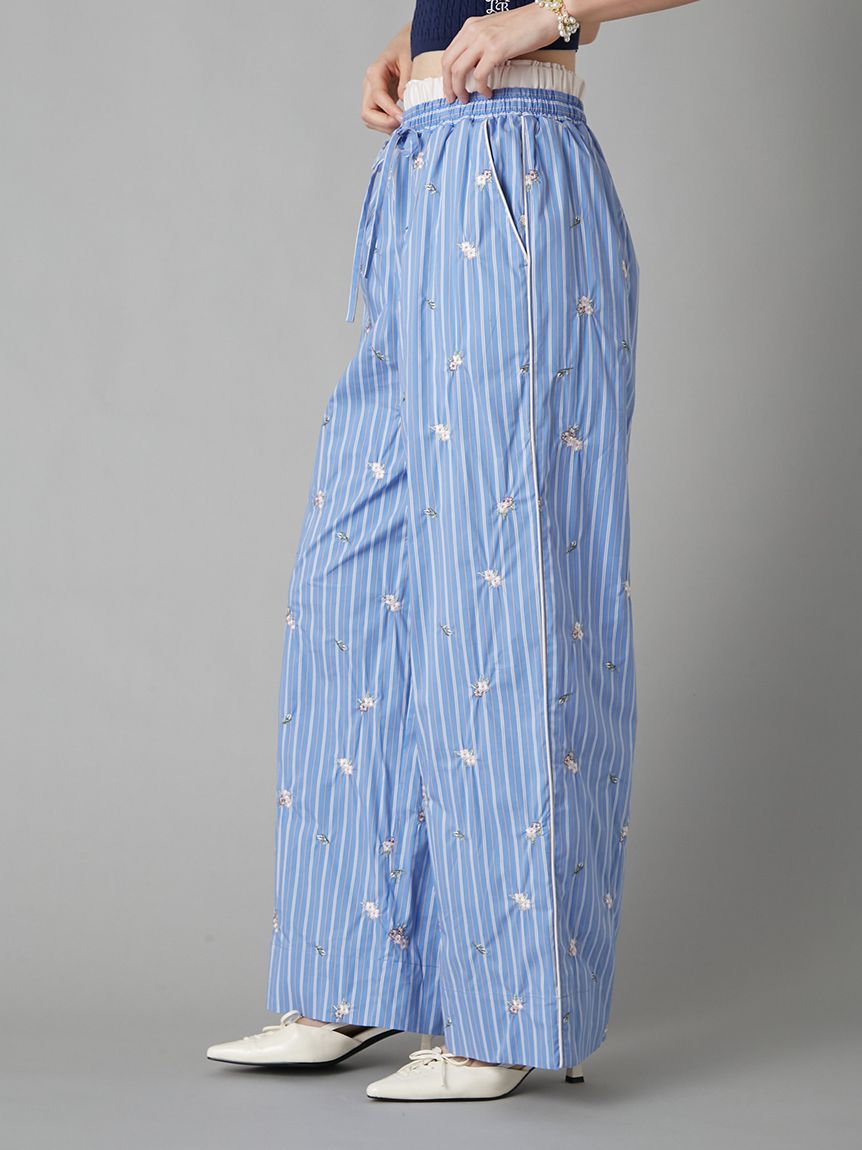 LILY BROWN「【LILY BROWN&times;KEITA MARUYAMA】レイヤードウエストストライプパンツ」|チノ|