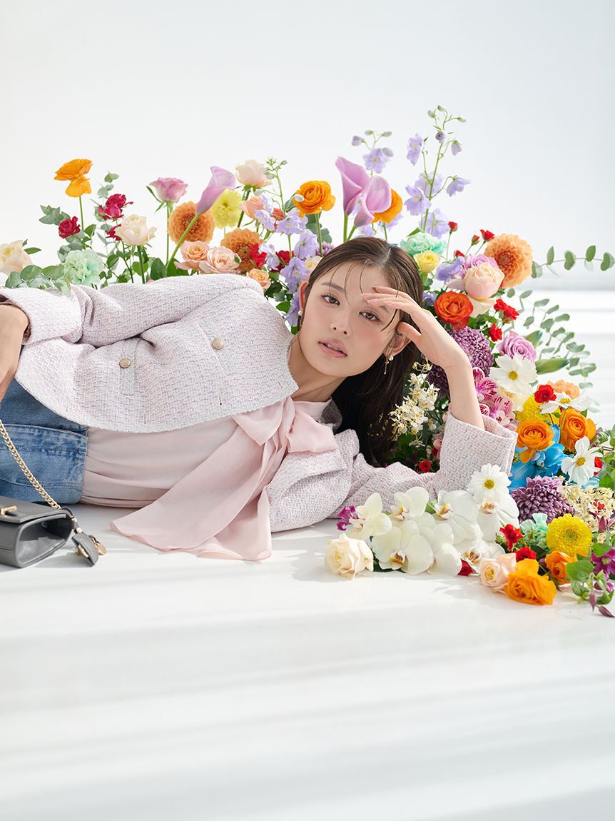 CELFORD「ミドル丈ノーカラーツイードジャケット」|ノーカラージャケット|