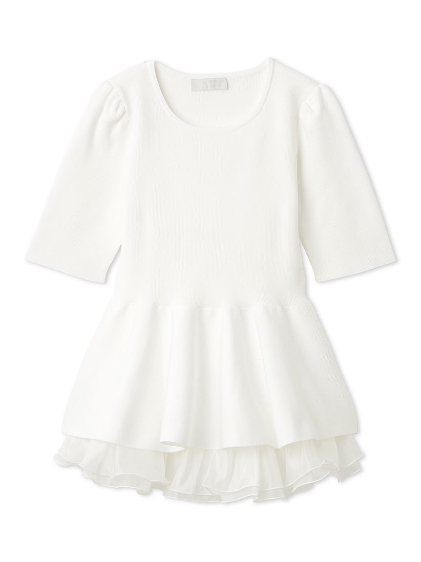 CELFORD「【洗える】ペプラムドッキングニットプルオーバー」|ニット・セーター|WHT