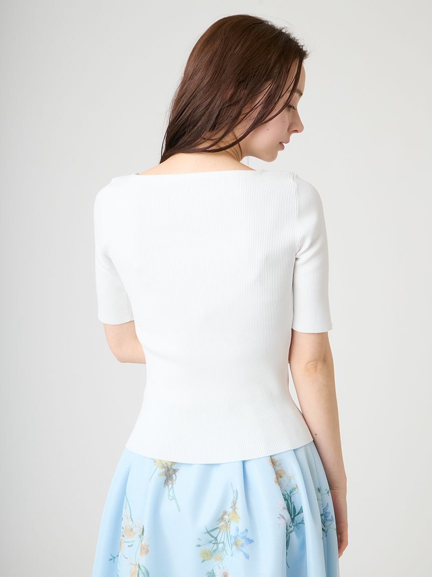 CELFORD「【洗える】デコルテデザインニットプルオーバー」|ニット・セーター|