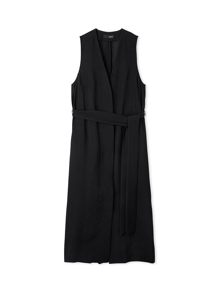 styling/「【セットアップ対応】バックサテンジレワンピース」|ワンピース|BLK