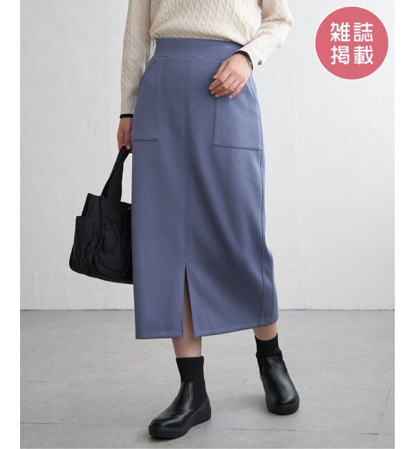 ikka「GOKU楽鹿の子ダンボールスカート」|スカート|ブルー