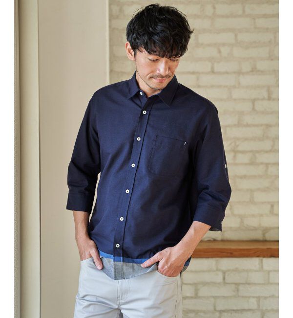 ikka「オックス袖2way裾切り替えシャツ」|シャツ・ブラウス|