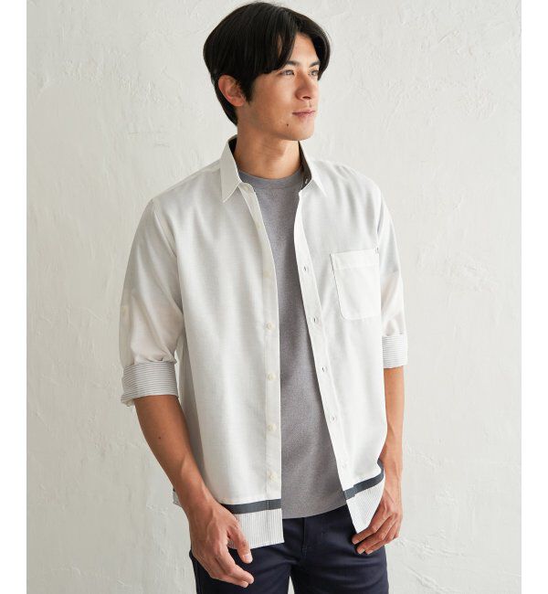 ikka「オックス袖2way裾切り替えシャツ」|シャツ・ブラウス|