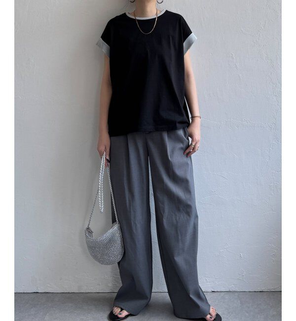 Lbc with Life「ラメ袖フレンチTシャツ」|Tシャツ・カットソー|