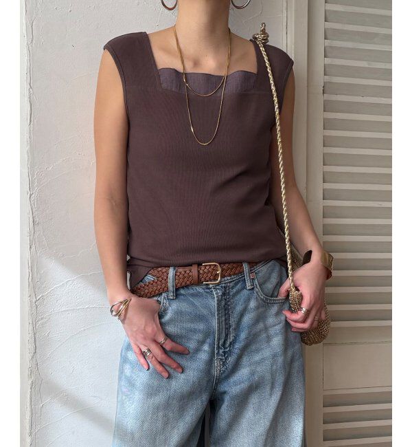 Lbc with Life「スクエアネックシアーレイヤードタンクトップ」|キャミソール|