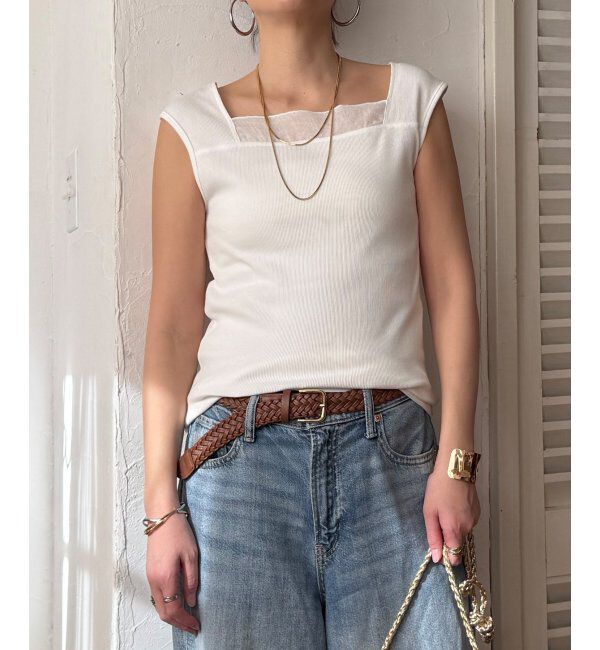 Lbc with Life「スクエアネックシアーレイヤードタンクトップ」|キャミソール|