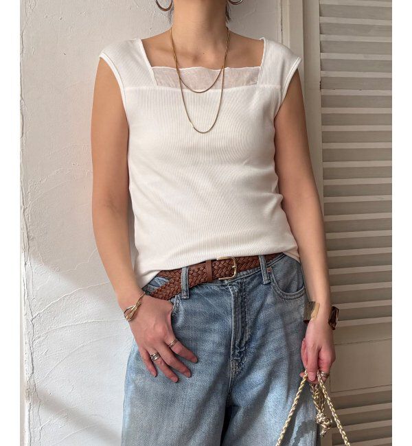 Lbc with Life「スクエアネックシアーレイヤードタンクトップ」|キャミソール|