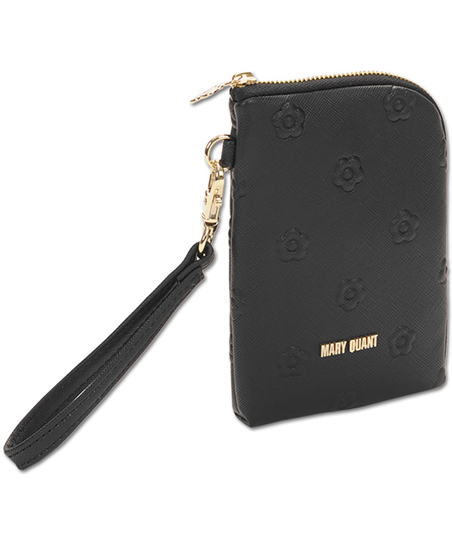 MARY QUANT「シンプルエンボスデイジーマルチポーチ」|ポーチ|ブラック