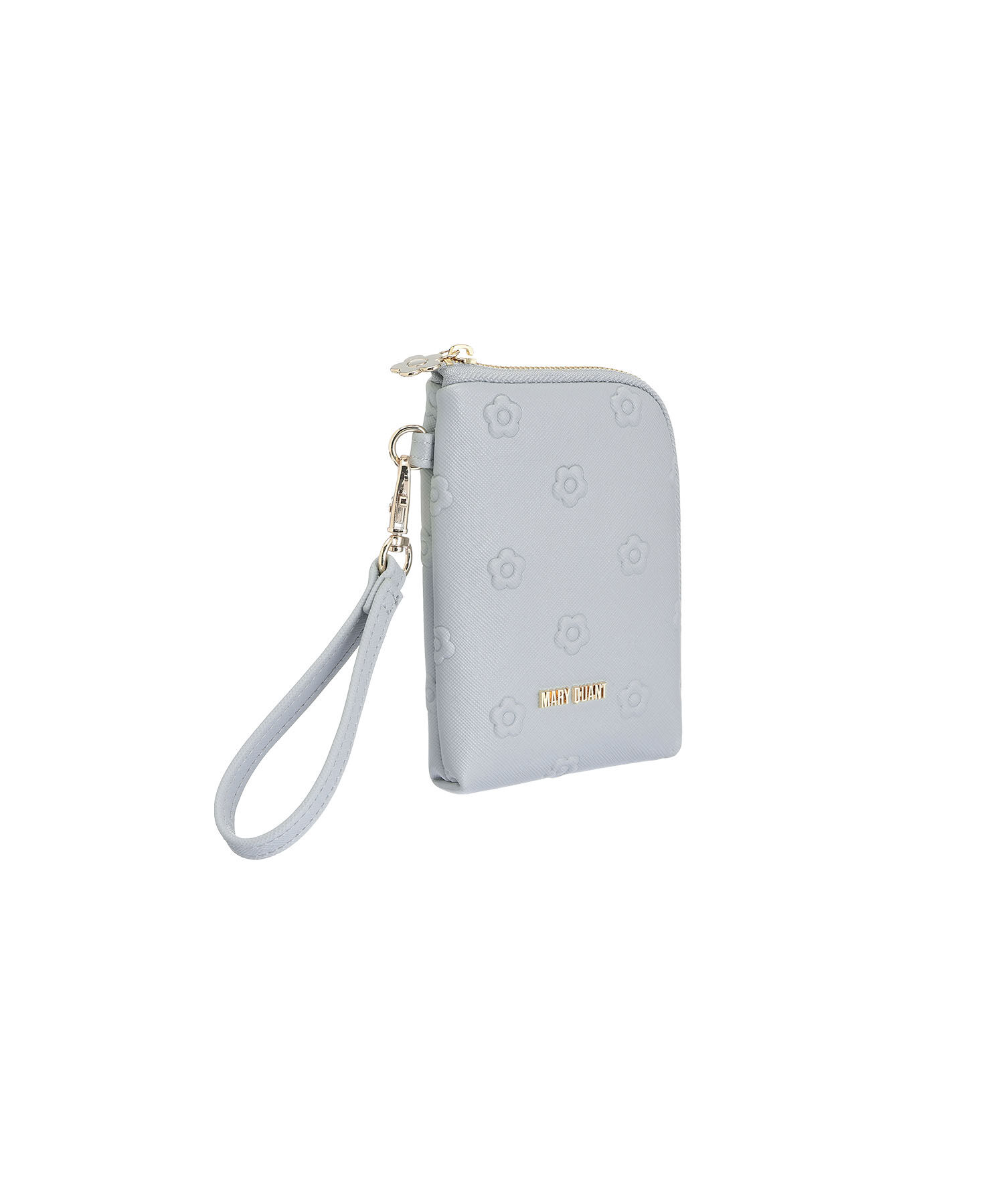MARY QUANT「シンプルエンボスデイジーマルチポーチ」|ポーチ|ライトブルー
