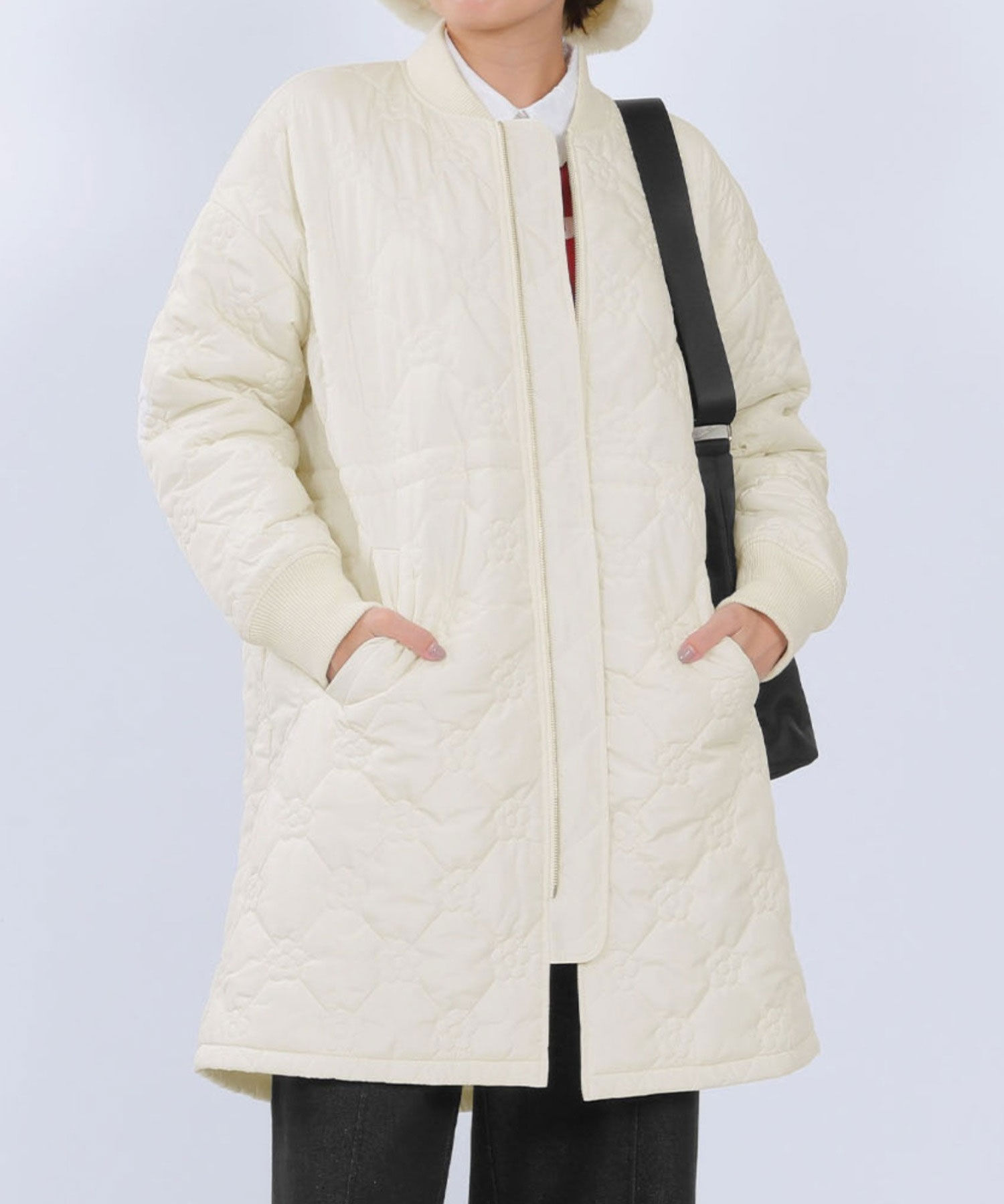 MARY QUANT「デイジーキルト中綿 ブルゾン」|ダウン|アイボリー