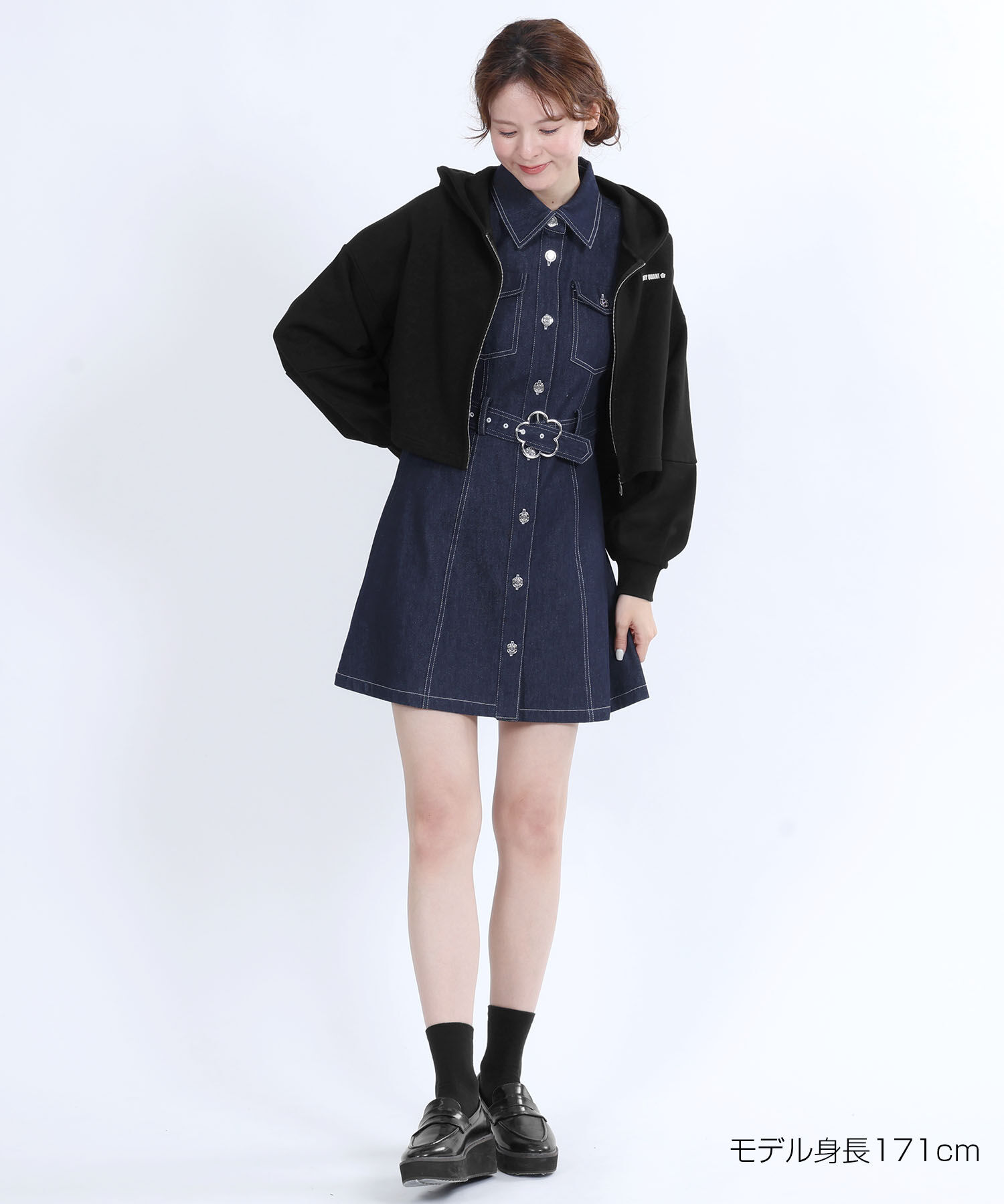 MARY QUANT「デイジーバックルデニムミニ ワンピース」|ワンピース|