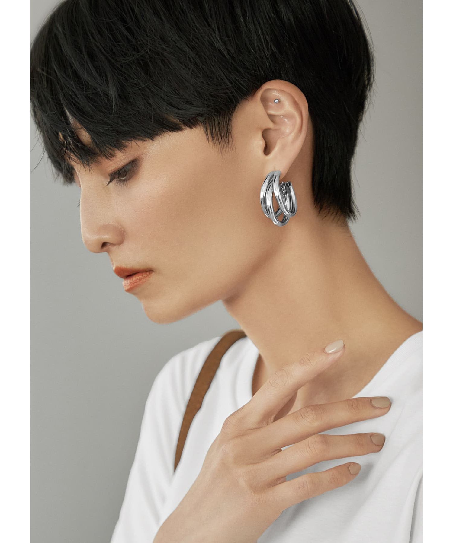 STYLE DELI「トリプルリングフープピアス」|ピアス|